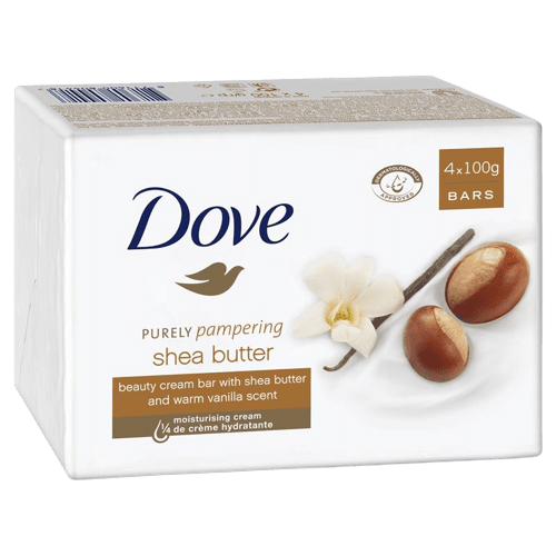 Dove Beauty Cream Pampering Shea Butter Bar, 4 x 90g