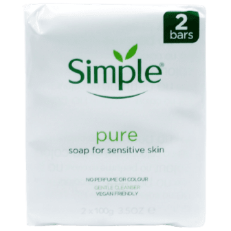 Simple Pure Bar Soap Twin Pack, 2 x 100g