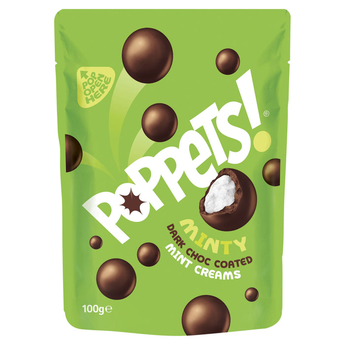 Poppets Dark Chocolate Mint Cream Balls 100g