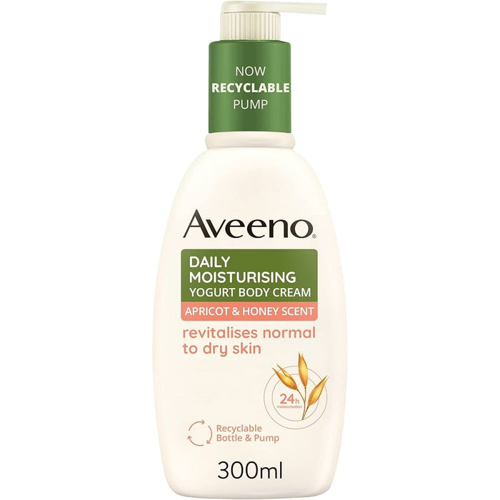 Aveeno Yogurt Body Cream Normal To Dry Skin Apricot & Honey Scent 300ml