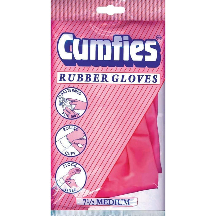 Cumfies Cleaning Rubber Gloves 1 Pair, Medium