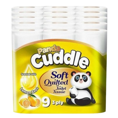 Panda Cuddle Soft Quilted 3Ply Toilet Tissue, 45 Rolls