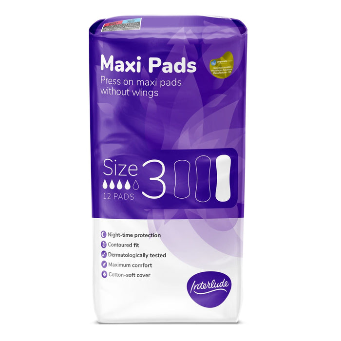 Interlude Maxi Pads Size 3, 12 Pack