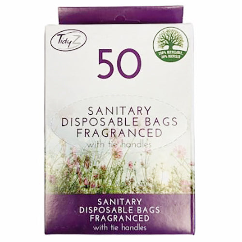 Tidyz Sanitary Disposable Bags, 50 Pack