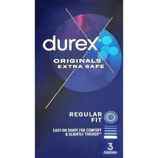 Durex Originals Extra Safe Regular Fit Condoms, 3 Pack
