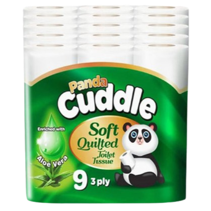 Panda Cuddle Soft Quilted 3Ply Toilet Tissue, 45 Rolls
