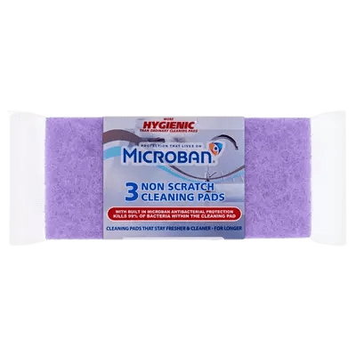 Microban Non-Scratch Cleaning Pads, 3 Pack