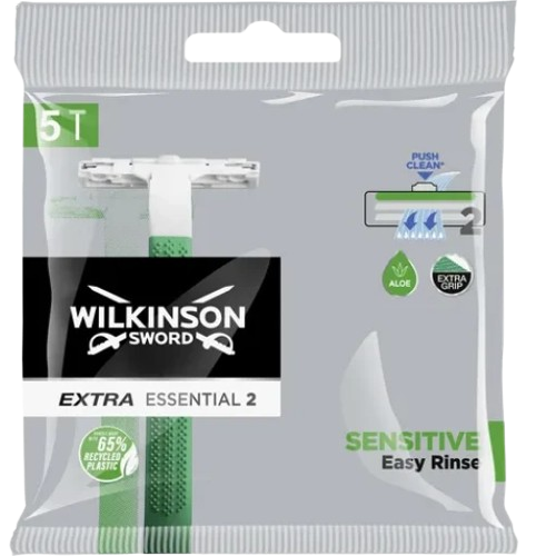 Wilkinson Extra 2 Sensitive Disposable Razors, 5 Pack