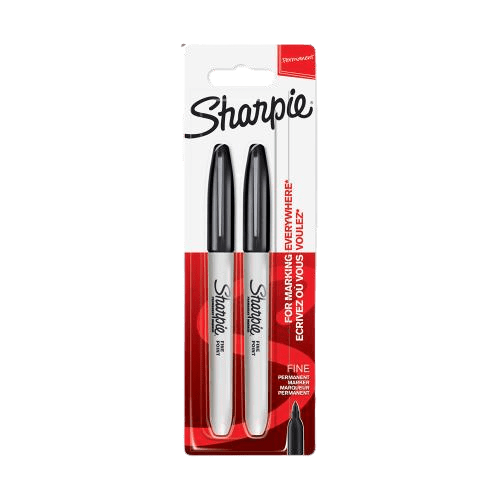 Sharpie Permanent Markers Black, 2 Pack