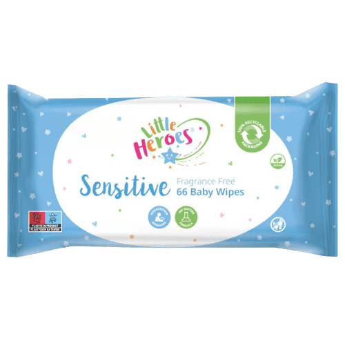 Little Heroes Sensitive Fragrance-free Baby Wipes, Pack of 66