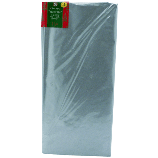 Christmas Silver Tissue Paper, 5 Pack