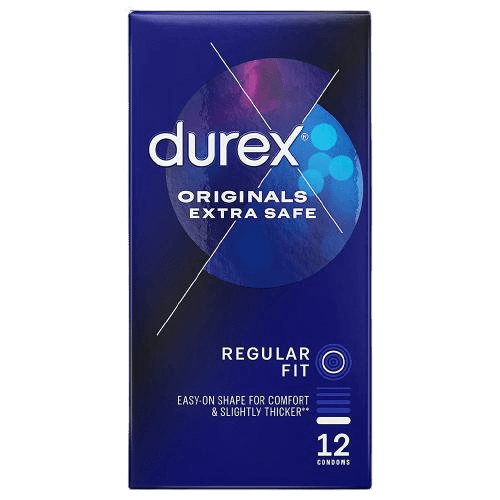 Durex Originals Extra Safe Regular Fit Condoms, 12 Pack