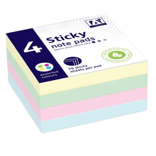 Sticky Notes Pastel Assorted Pads, 75 Sheets
