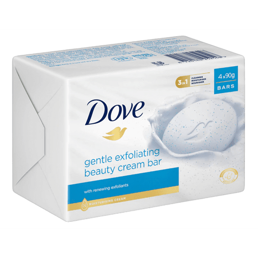 Dove Gentle Exfoliating Beauty Cream Bar, 4 x 90g