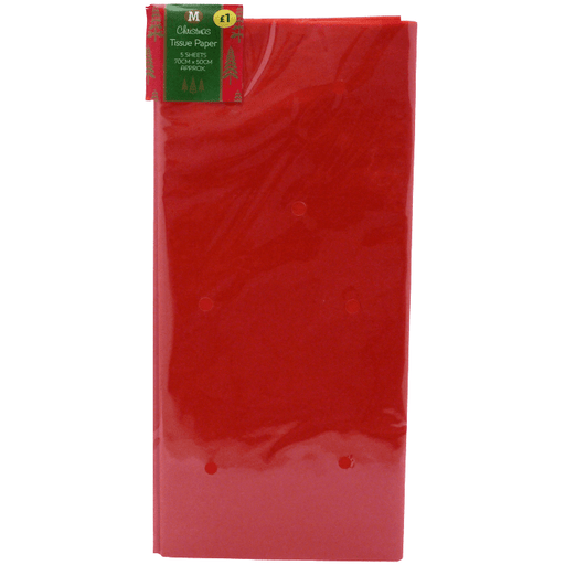 Christmas Red Tissue Paper, 5 Pack