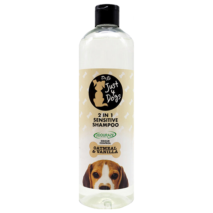 Just 4 Dogs 2-In-1 Sensitive Oatmeal & Vanilla Shampoo 500ml
