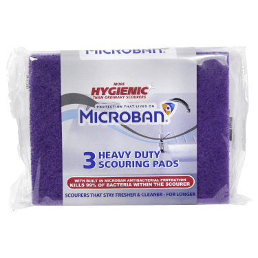 Microban Heavy Duty Scouring Pads, 3 Pack