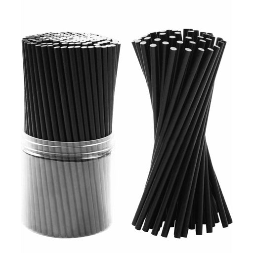 Black Paper Drinking Straws 6mm, 250 Straws