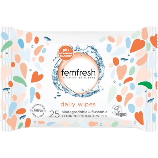 Femfresh Biodegradable Daily Feminine Wipes 25 Pack