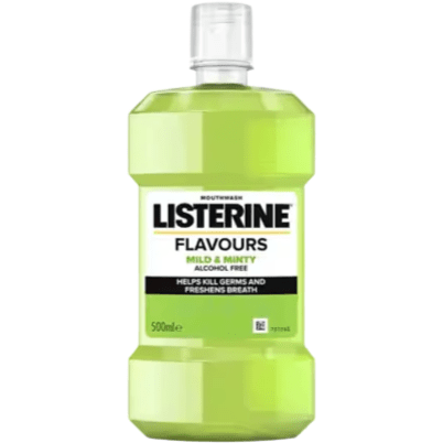 Listerine Mouthwash Flavours Mild and Minty 500ml