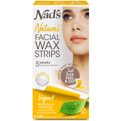 Nads Natural Facial Wax Strips 30Pk