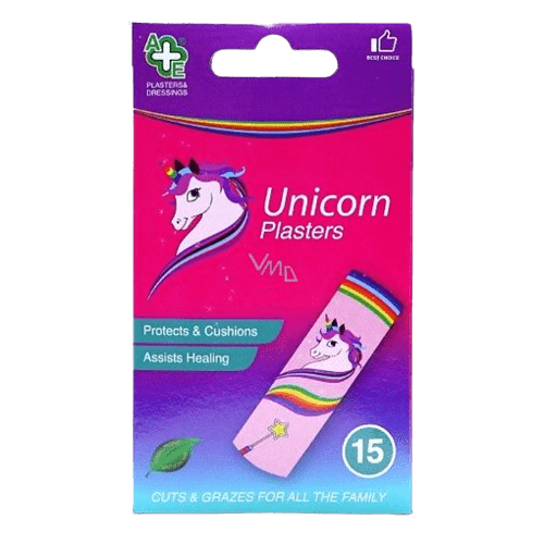 A&E Unicorn Plasters, 15 Pack