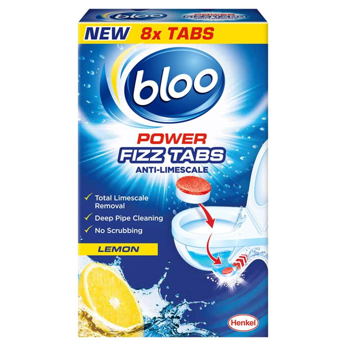 Bloo Power Anti-Limescale Lemon Fizz Tabs, 8 Pack