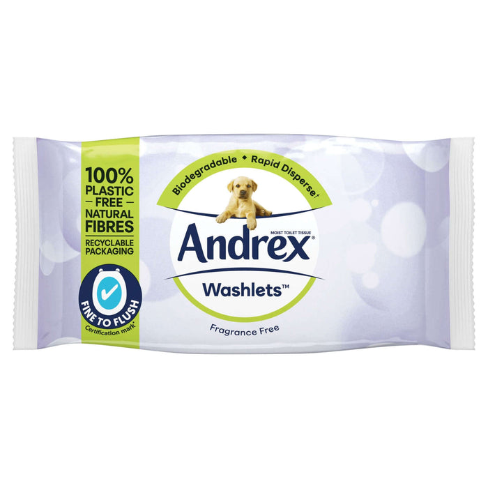 Andrex Fragrance Free Washlets, 36 Pack