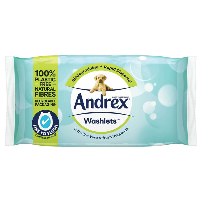 Andrex Aloe Vera Washlets, 36 Pack