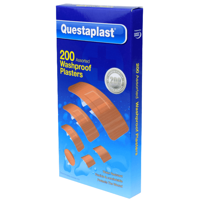 Questaplast Washproof Assorted Plasters, 200 Pack