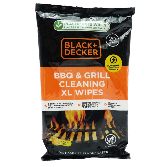 Black + Decker BBQ & Grill Cleaning Large Wipes, 20 Pack
