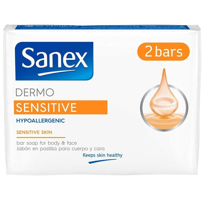 Sanex Dermo Sensitive Hypoallergenic Bar Soap, 2 Pack