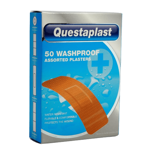 Questaplast Washproof Assorted Plasters, 50 Pack