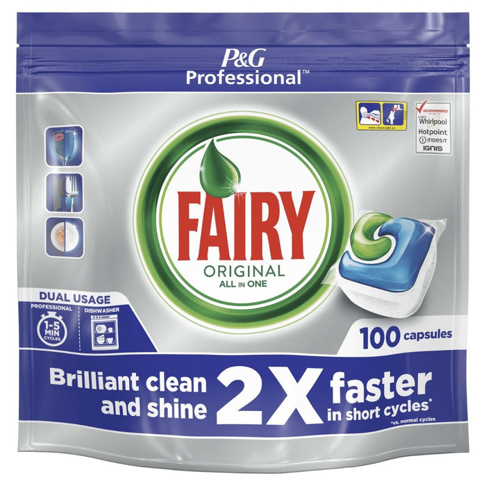 Fairy Professional All-in-One Original Dishwasher Capsules, 100 Tabs