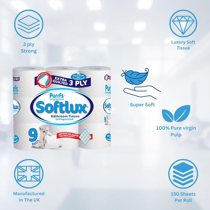 Softlux 3Ply Toilet Roll 90 Rolls