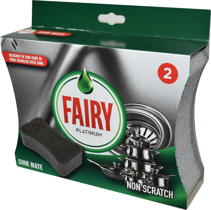 Fairy Platinum Non Scratch Sink Mate Scourer, 2 Pack