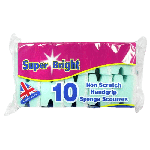 Super Bright Non-Scratch Handgrip Scourers, 10 Pack