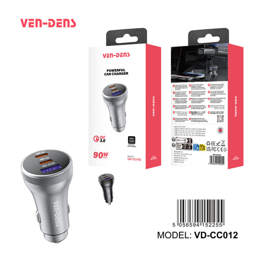 90W Triple Port Car Charger by Ven Dens