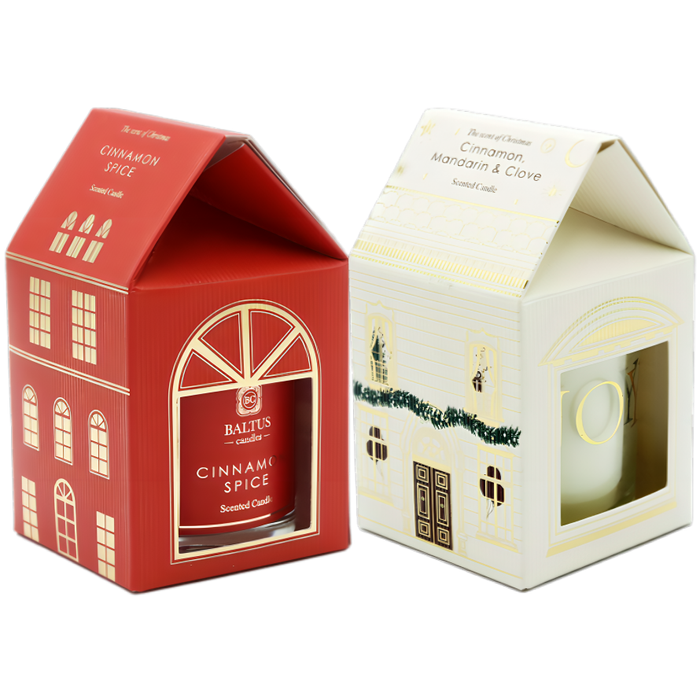 Christmas Candle in Festive House Box, 30g (Scent Options)