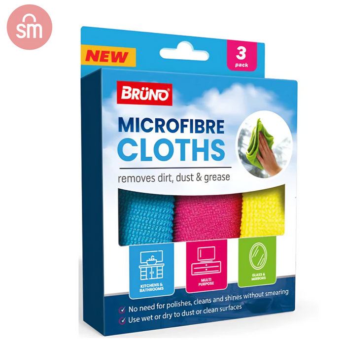 Bruno Microfibre Cloths, 3 Cloths