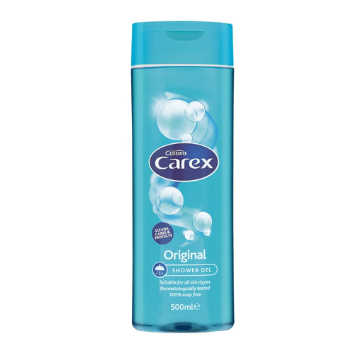 Carex Original Shower Gel bottle with light fresh fragrance for gentle daily family skin cleansing