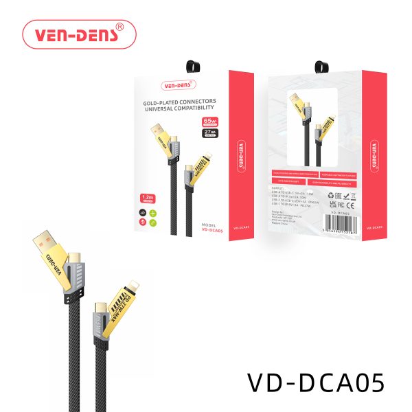 4-In-1 Gold Plated Braided Charging Cable