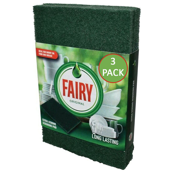 Fairy Original Extra Strong Scouring Pads, 3 Pack