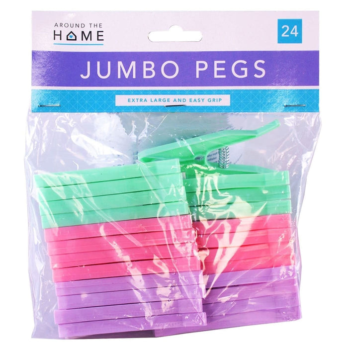 Jumbo Clothes Pegs, 24 Pack