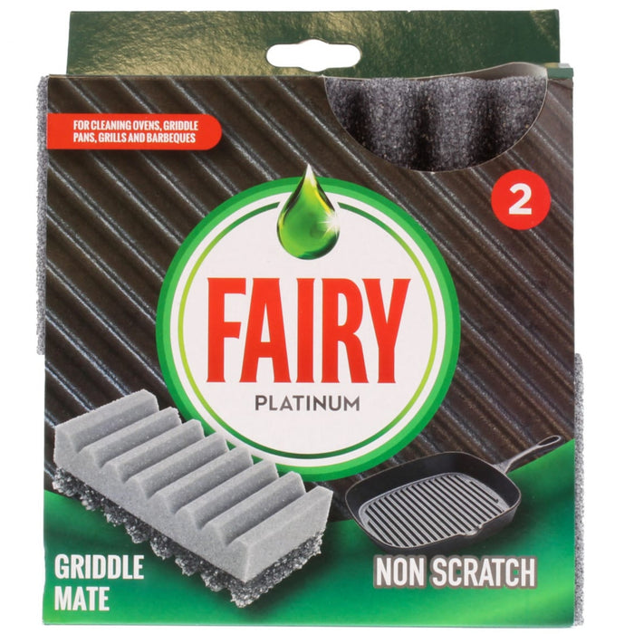 Fairy Platinum Non Scratch Griddle Mate Scourer, 2 Pack