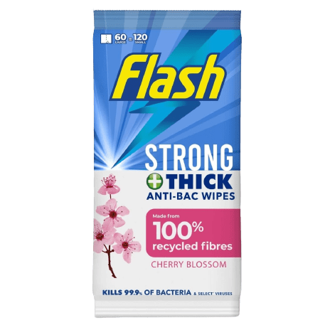 Flash Anti-Bacterial Cherry All Purpose Wipes, 120 Wipes