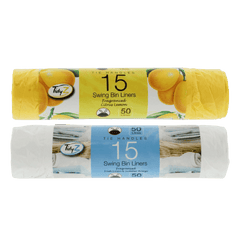 Tidyz 50L Pedal Bin Liners Tie Handle Fragranced 15's (2 Packs)