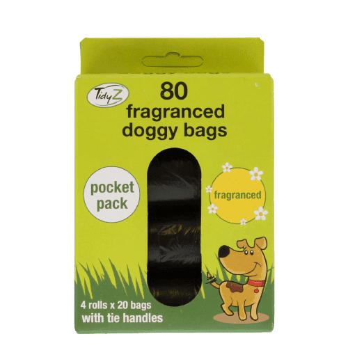 Tidyz Fragranced Doggy Poop Bags, Pack of 80 20 rolls x 4