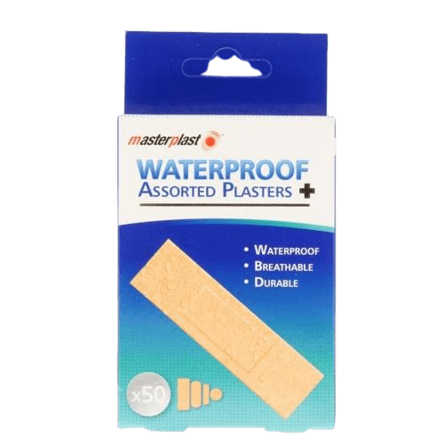 Masterplast Waterproof Assorted Plasters, Pack of 50