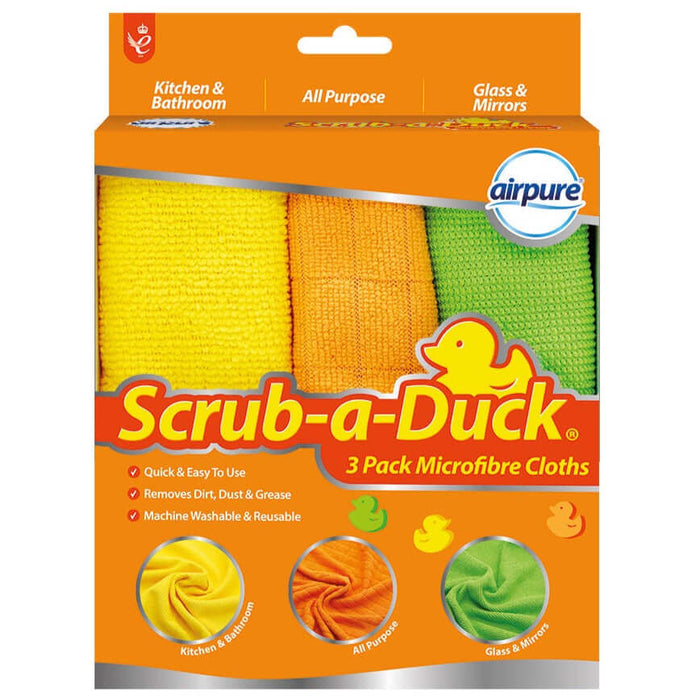 Airpure Scrub-a-Duck Microfibre Cloths, 3 Pack